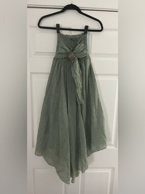 lola Sage Green Textured Maxi Skirt or Sash can be Halter for dress